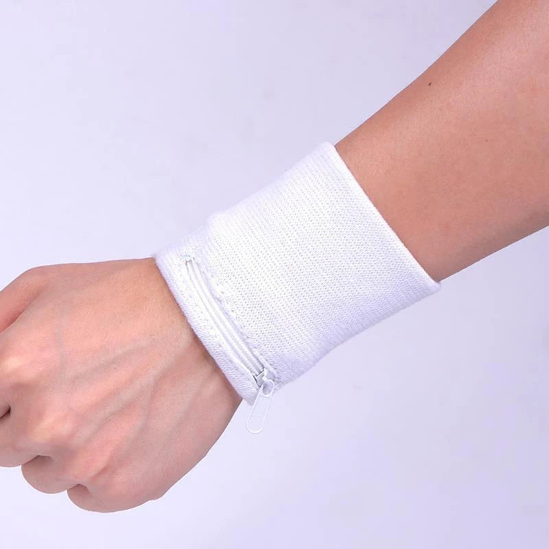 Sports Wristband with Zipper Pouch Running Sports Arm Band Bag For MP3 Key Card Storage Bag Basketball Sweatbands Wristband B