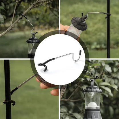 Stainless Steel Light Stand Holder Hooks Portable Tent Pole Lamp Hanger Hunting Fishing Lantern Hanger Outdoor Camping Tools