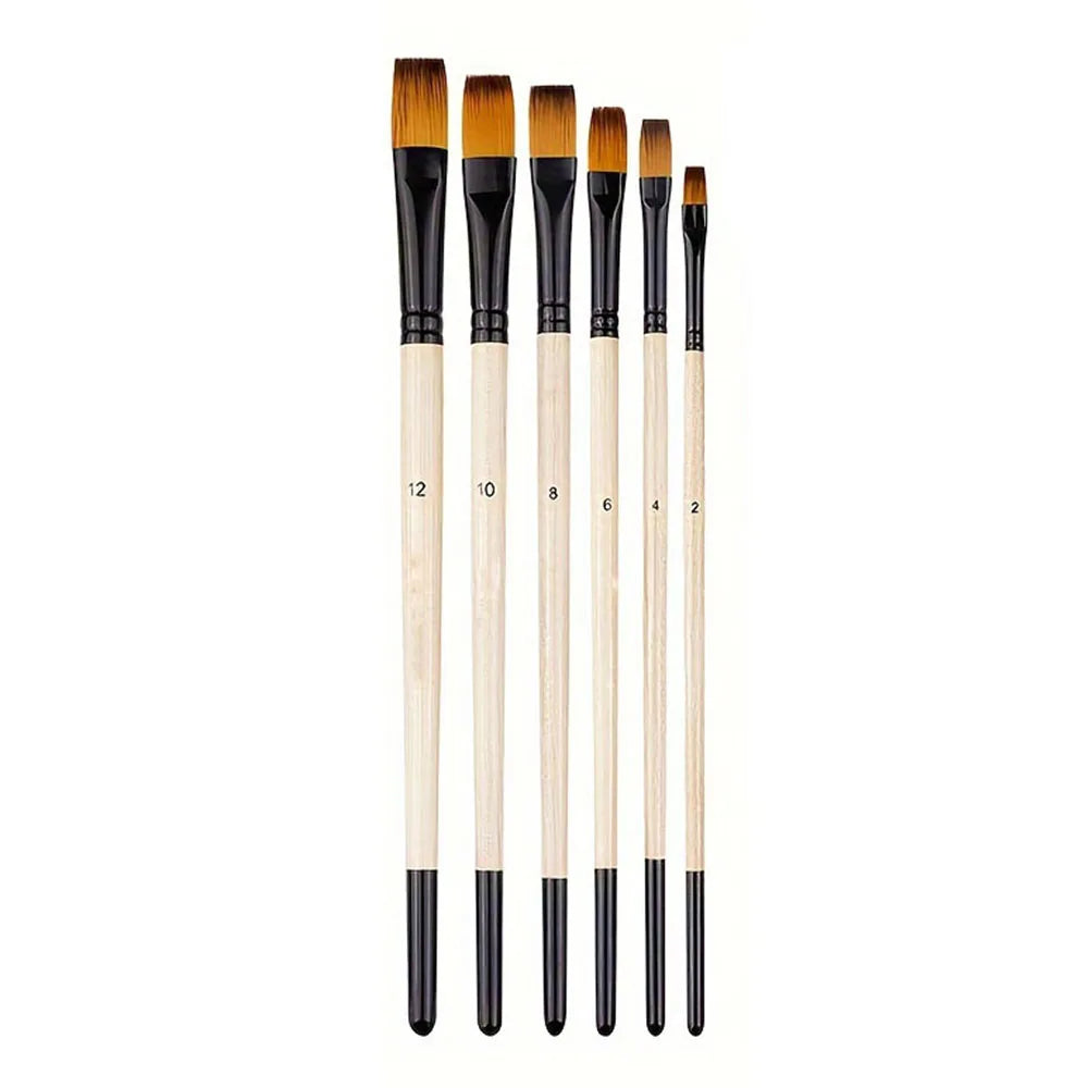 6pcs Artist Paint Brushes Set Artist Paintbrushes For Acrylic Oil Watercolor Acrylic Painting For Body Face Rock Canvas - 6pc