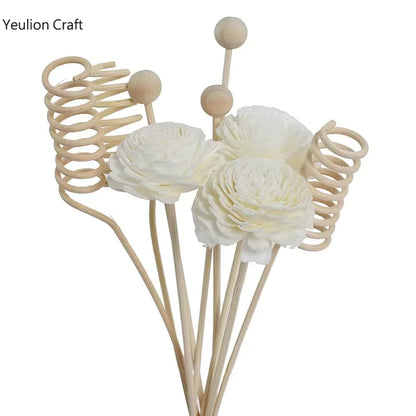 9PCS/lot Flower Aromatherapy Rattan No Fire Aroma Diffuser Sticks Home Living Room Aromatic Incense Supplies - 9pcs