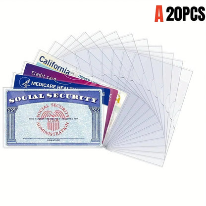 8/10/20PCS PVC Card Protective Cover, Card Holders Sleeves, Suitable For Social Security, Medical Insurance, and Credit Cards
