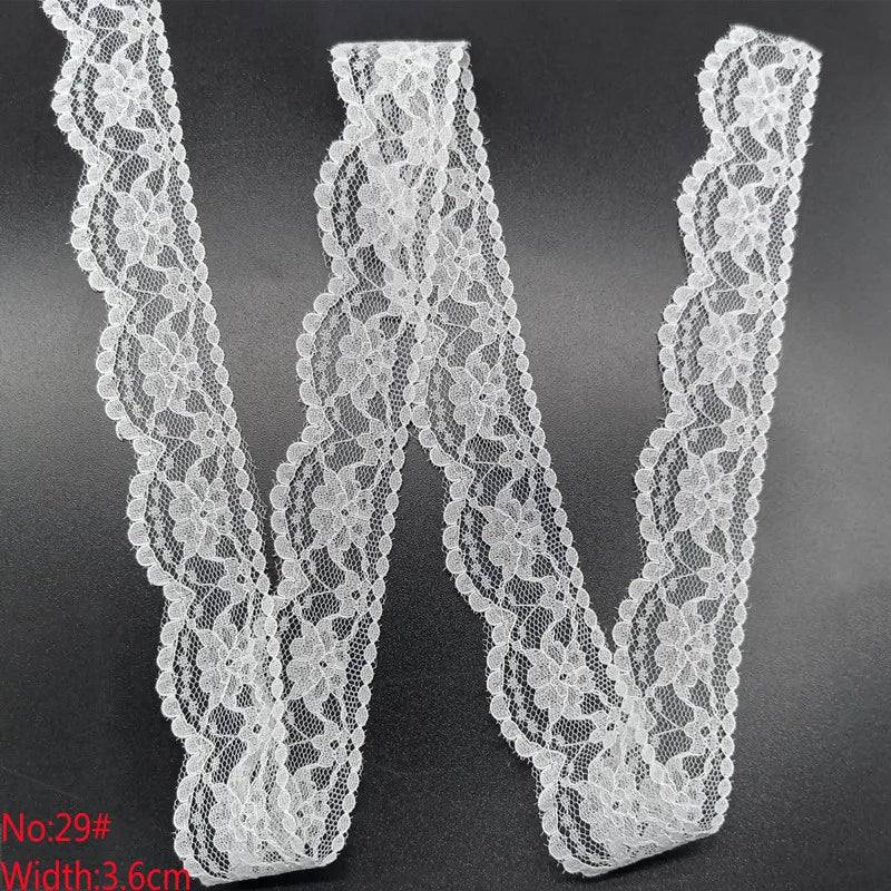 10 Yards 38 Kinds of White Lace Ribbon African Lace Fabric DIY Webbing Decoration Gifts Packing Sewing Clothes Material Craft