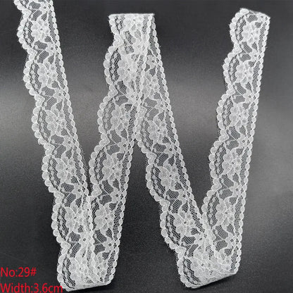 10 Yards 38 Kinds of White Lace Ribbon African Lace Fabric DIY Webbing Decoration Gifts Packing Sewing Clothes Material Craft