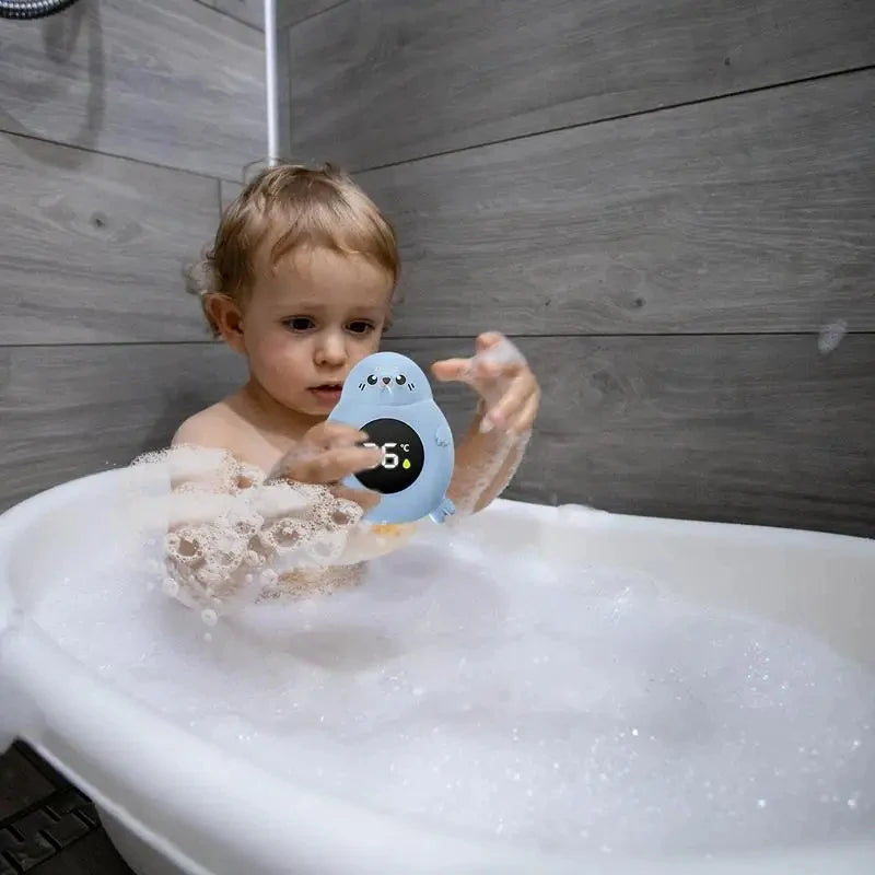 Baby bath thermometer Tub Temperature Monitor Hot Cold Water Resistant Temperature Warning Monitor Upgraded Sensor LED displa