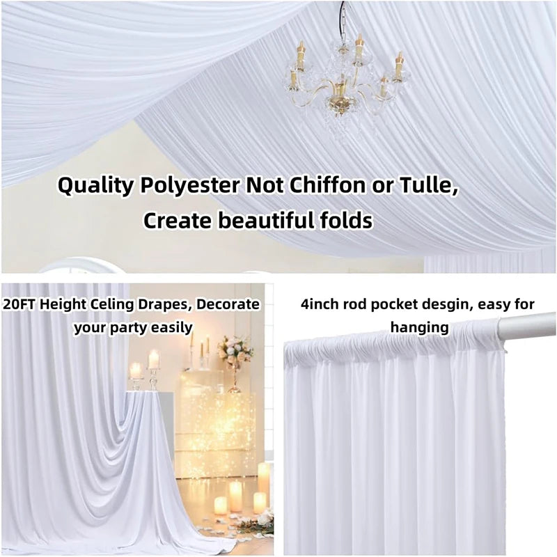 1Pcs Wrinkle Free Backdrop Curtain for Wedding Bridal Baby Shower Photo Stage Background Drapes Fabric Birthday Party Decorat