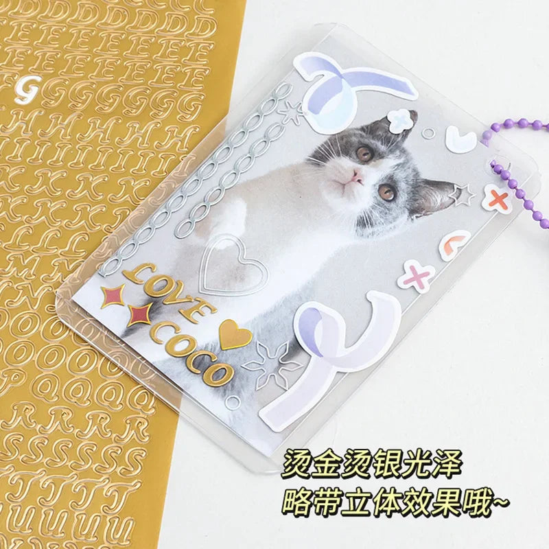 1 Sheets Journaling Stationery Stickers PVC Letter Number Greeting Card Decoration Scrapbooking School Supplies