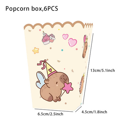 Birthday Decoration Capybara Birthday Invitation Card Cup Tablecloth Plate Napkin Poster Baby Shower Birthday Girl Party Favo