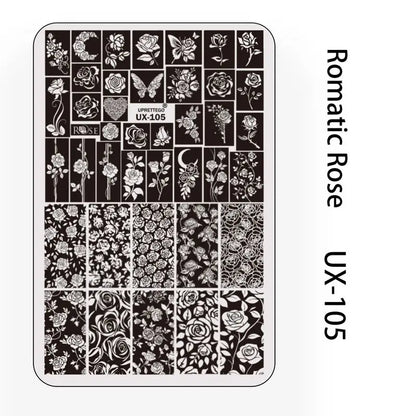 UX Serial 2 Stainless Steel Stamping Plate Template Abstract Vintage Fabric Texture Pattern Xmas Halloween Floral LaceUX52 - 