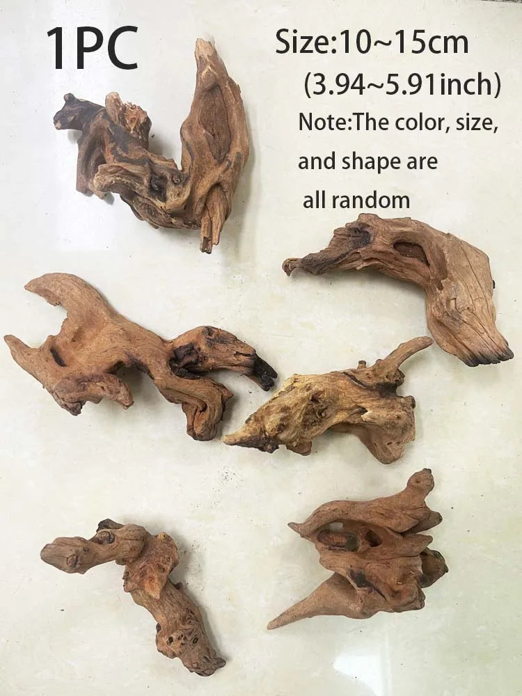 1PC Natural Aquarium Sinkable Driftwood Fish Tank Decoration Wood Aquatic Plants Landscape - 10-15CM