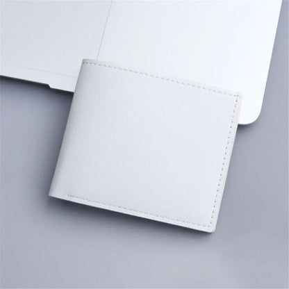 Vintage Pu Leather Wallet Minimalist Purse For Men Money Change Pouch Credit Card Holder Man Birthday Gifts - white 2