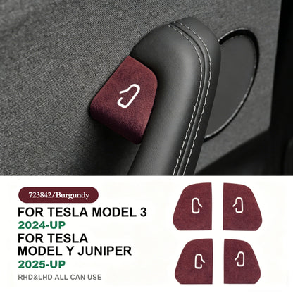 For Tesla Model Y Juniper 2025 Model 3 Highland 25-26 Car Interior Suede Door Button Trim Stickers Patch Trim Cover Accessori