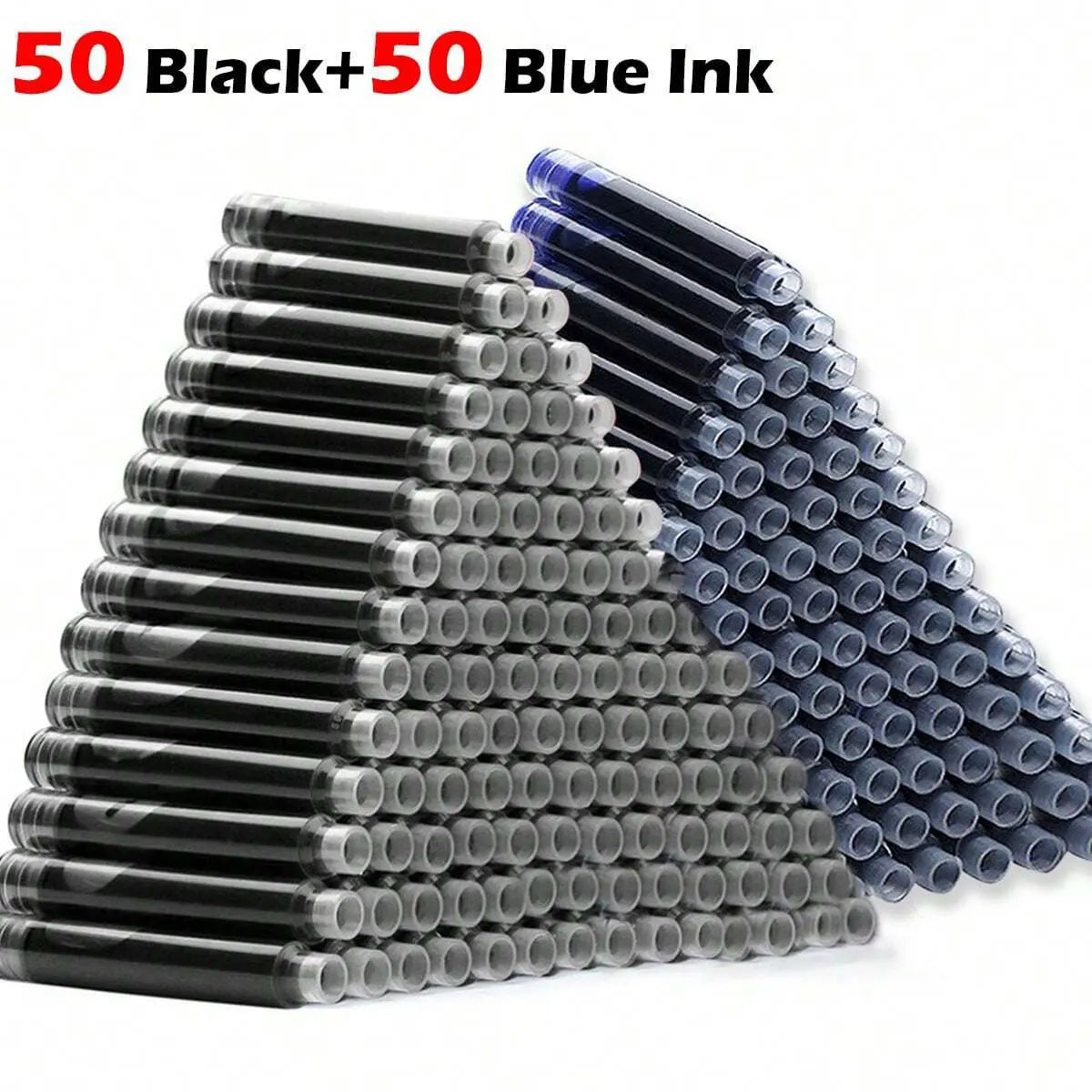 1-100Pcs/Set Retro Metal Fountain Pen Replaceable Ink Elegant Gift for Writing Stationery Office School Supplies - 100Pcs  in
