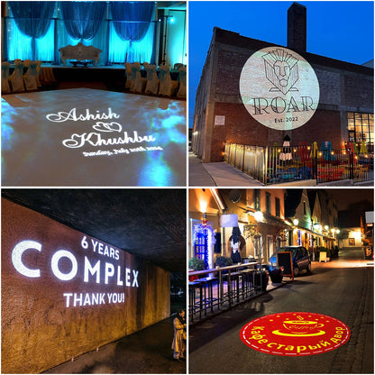 Custom Logo Lense Led HD Sign Indoor Head Outdoor Ip67 Waterproof Rotating Advertising Image Projection Door Lamp Gobo Projec