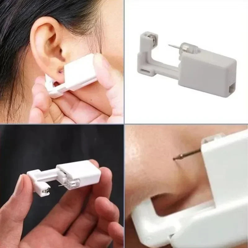 Safety Ear Piercing Gun Kit Women Men Disposable White Plastic Sterile Ear Piercing Device Fashion Simple Jewelry Piercing To