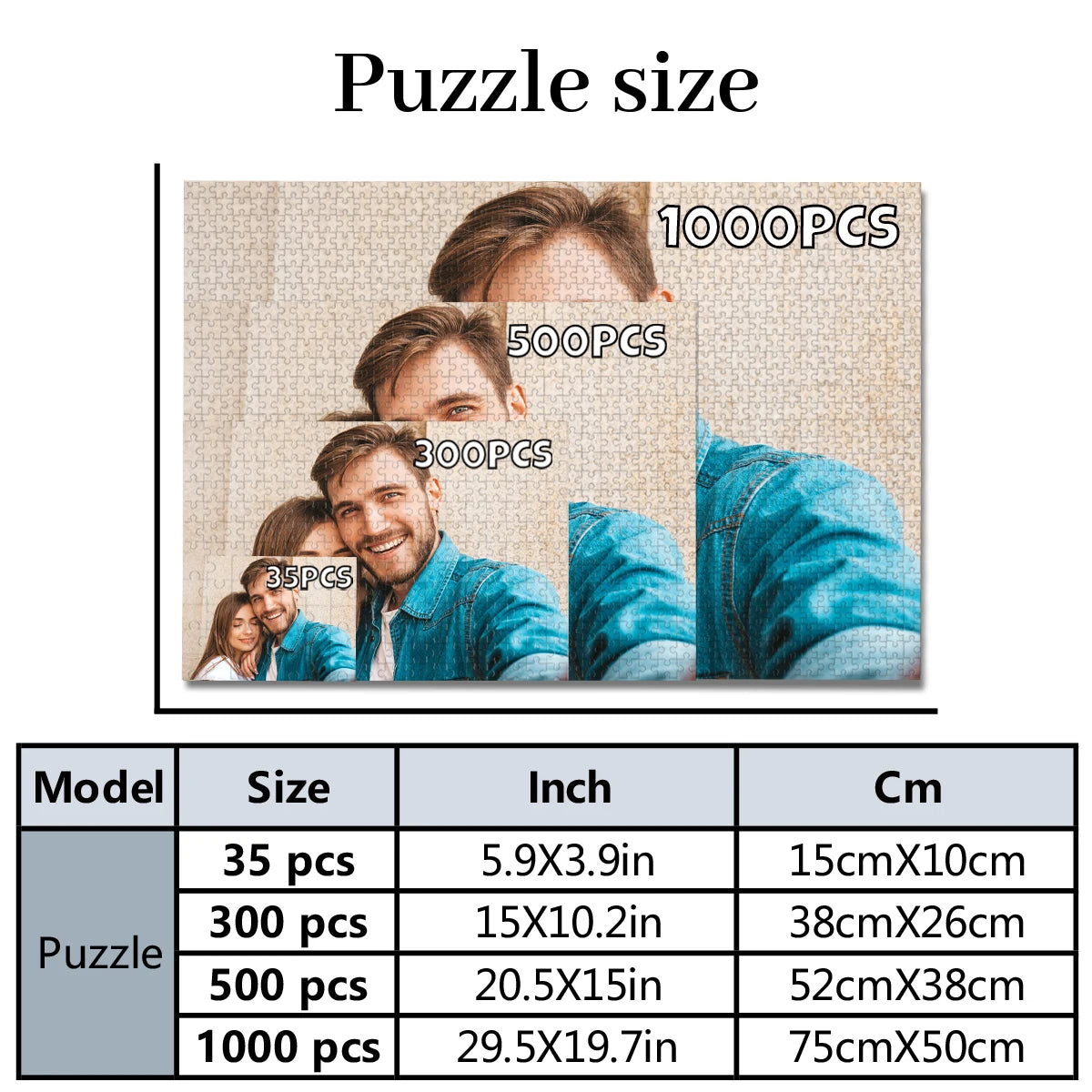 35/300/500/1025pcs Personalized Custom Photo Puzzle Friend Upload Photo For Customized Puzzle Unique Gift For Family Friends 