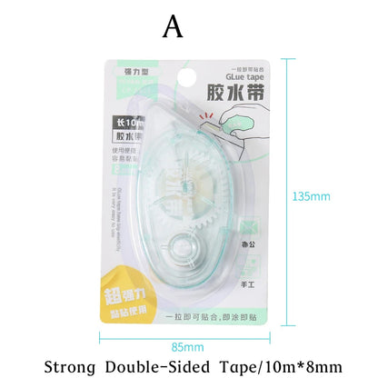 10m*8mm Strong Double Sided Adhesive Glue Tape DIY Scrapbooking Office Stationery Supplies High Viscosity Roller Tape - A