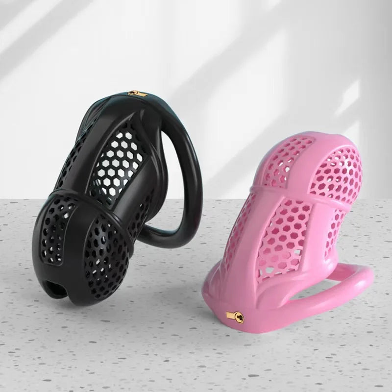 Male Chastity Cage Breathable Honeycomb Design With Removable Lock Cock Cage Comfortable Anti Pinch BDSM For Men Adult Sex To