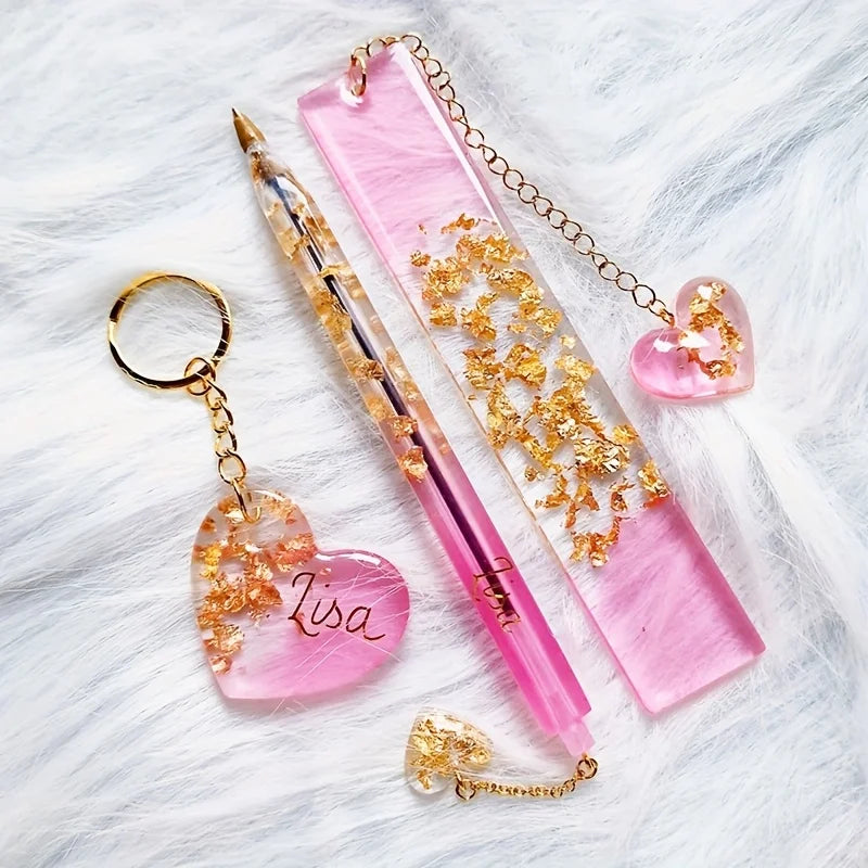 26Transparent Pen and Bookmark Silicone Mold Set，Epoxy Resin Casting Mold，DIYHandmade Stationery Materials，Mixed Shape Pen Mo