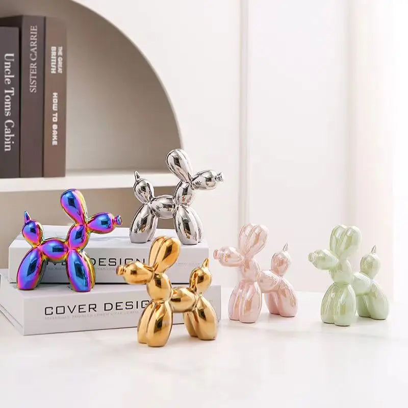 Ceramics Balloon Dog Sculpture Home Decor Room Decoration Accessories Office Nordic Animal Decorative Sculptures Figurinesnee