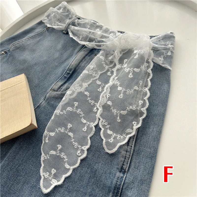 Sweet Lace Elastic Bow Tie Bohemian Waist Chain Belt for Women Fashion Sweater Chain Waist Seal Body Decor Accessories - Styl