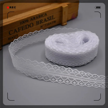 Lace Trim 10 Yards, 28mm Wide Lace Tape, Vintage Lace for Sewing, Scrapbooking, DIY Crafts, Floral Lace Ribbon Decoration - W