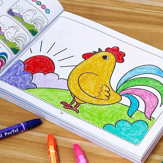 46-Page Kids Drawing & Painting Coloring Book - Educational Art Supplies for Creative Learning, Gift for Boys & Girls, Chines