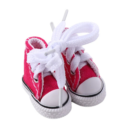 Dolls Accessories 3.5CM Sneakers Shoes Mini Shoes For Children Blyth Shoes Canvas Shoes Shoes - Rose red A