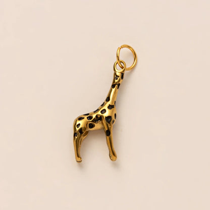 Animal Series Pendant Stainless Steel DIY Small Pendant Vacuum Plated 18K Gold Color Preserving Accessory in Furnace - giraff