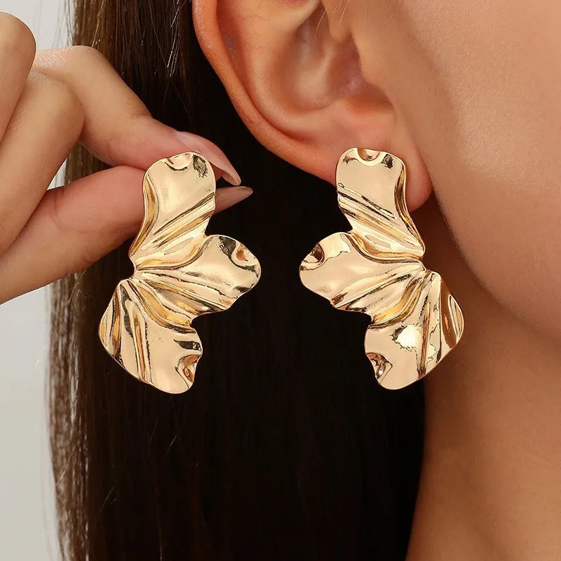 Fashion Stainless Steel Chunky Knot Earrings for Women Vintage Simple Multi-layer Circle Round Drop Earrings Punk Jewelry Gif