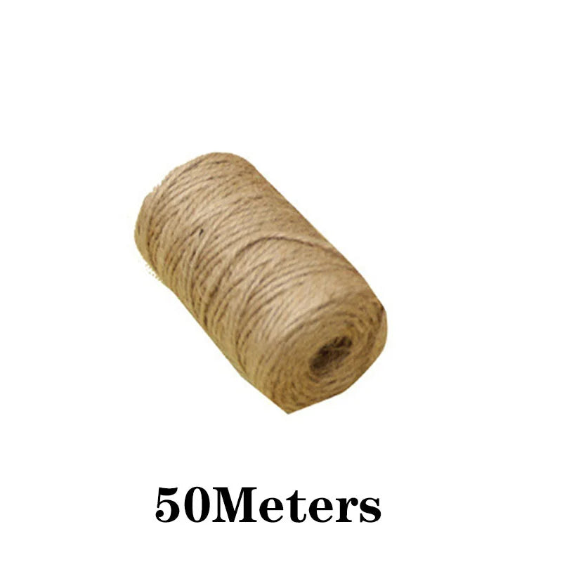 Natural Vintage Jute Rope Twine Roll Sewing Christmas Crafts Jute Cord Thread Wedding Handmade DIY Party Ribbon Bows Decorati