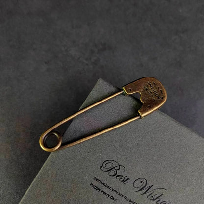 Vintage-Style Letter Safety Pins - Durable Copper, Decorative Shawl Pins for Clothing and Crafts