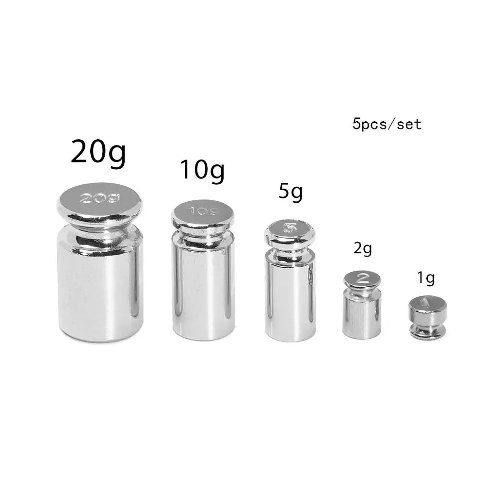 1/5pcs Accurate Calibration Chrome Plating Scale Weights 1g 2g 5g 10g 20g 50g 100g Grams Weighing Scales For Home Tool - 1 Se