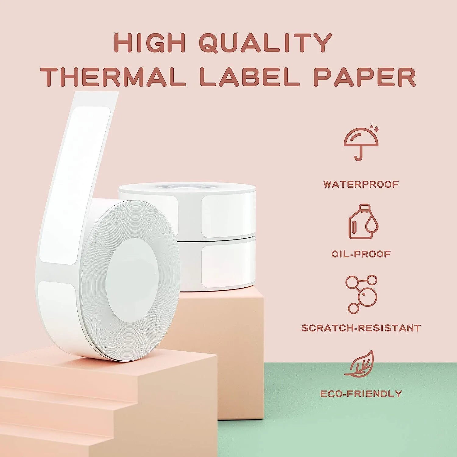 1Roll P12 P15 Thermal Label Sticker 12mm*40mm Tape Compatible Phomemo D30 Q30 Marklife P11 P50 L12 DELI Q2 Labeller