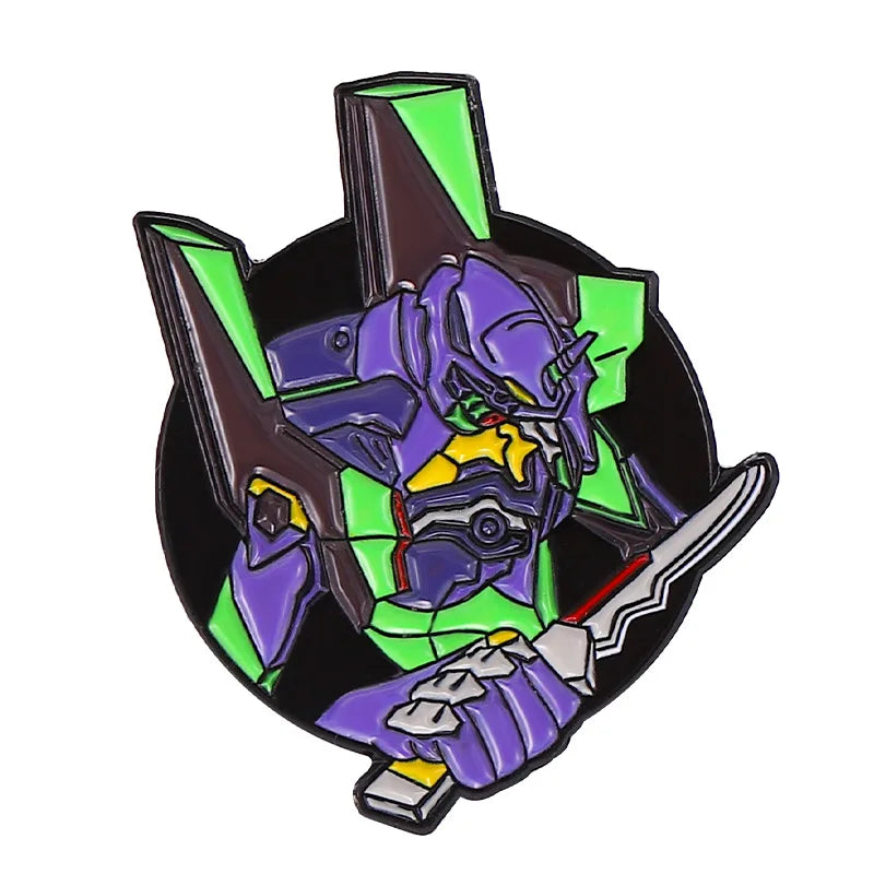 Neon Genesis Evangelion EVA 01 02 Enamel Pins Collect Nerv The Mecha Battle Logo Cartoon Brooch Backpack Collar Lapel Badges 