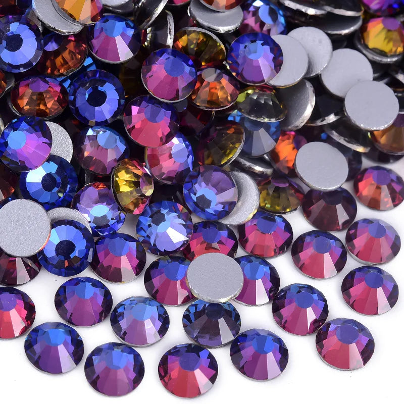Billow Blue Series Non Hotfix Rhinestones SS6-SS30 Nail Charm Art Flatback Crystals Super Glitter Glass Strass for DIY Craft 