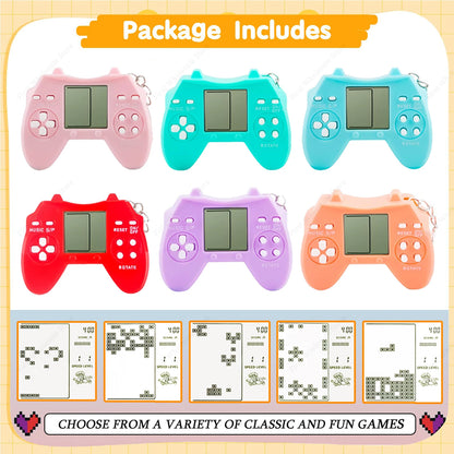 6-48Pcs Video Game Party Favors for Classic Game Console Keychain Birthday Joypad Souvenir School Valentine Gifts - SET B / 6