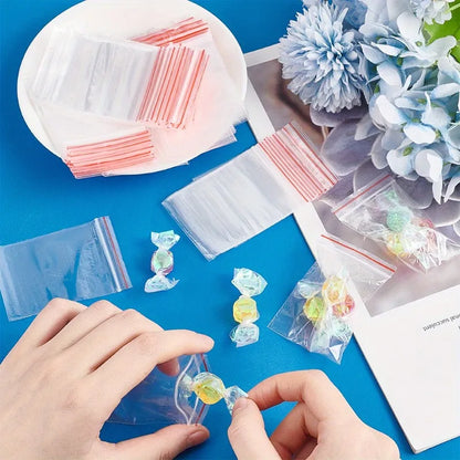 500/100pcs Self Sealed Bags Plastic Storage Bag for Jewelry Food Pills Transparent Zipper Storage Bag Package Pouches