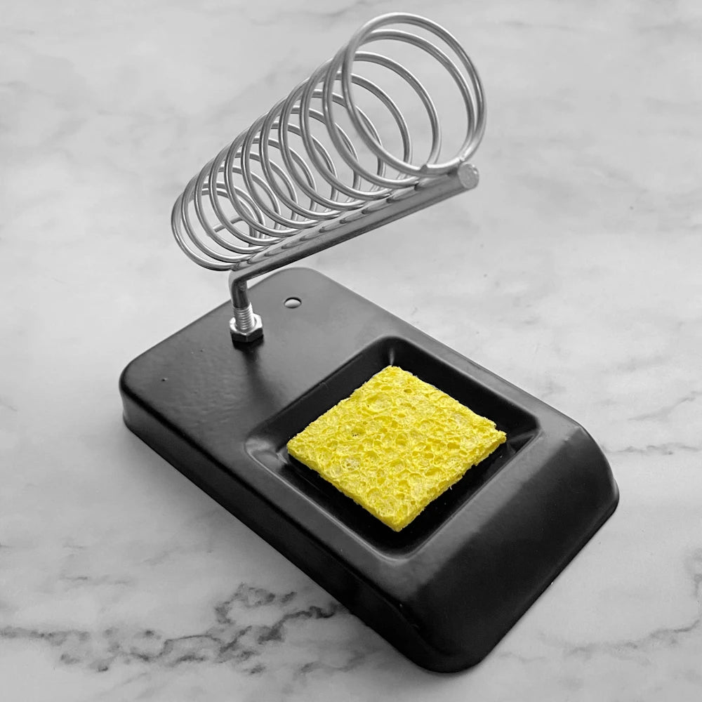 Soldering Iron Stand Portable Holder Soldering Tin Stand with Welding Cleaning Sponge Electric Soldering Iron Accessories - A