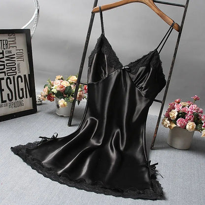 Sexy Lace Patchwork Camisola Lingerie Nighty Wedding Dress Sleep Wear Nightdress Clothes Women's Nightgowns Sexy Nightwear - 