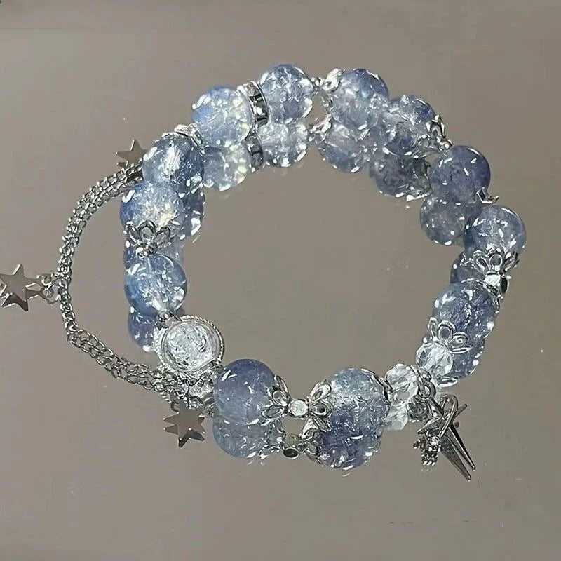 New Simple Beads Crystal Bracelet For Women Girls Korean ins Flower Fox Feather Tassel Bracelets Best Friend Jewelry Gifts 20