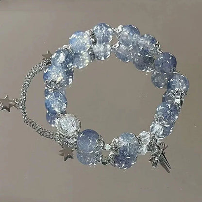 New Simple Beads Crystal Bracelet For Women Girls Korean ins Flower Fox Feather Tassel Bracelets Best Friend Jewelry Gifts 20