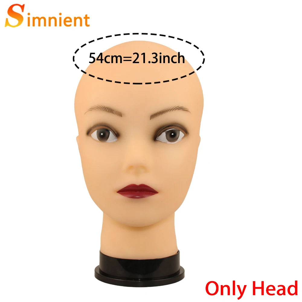 Mannequin Head With T-pin Wig Cap Tripod For Women Making Wig Hat Glasses Mask Display Cosmetology Manikin Head Makeup Practi