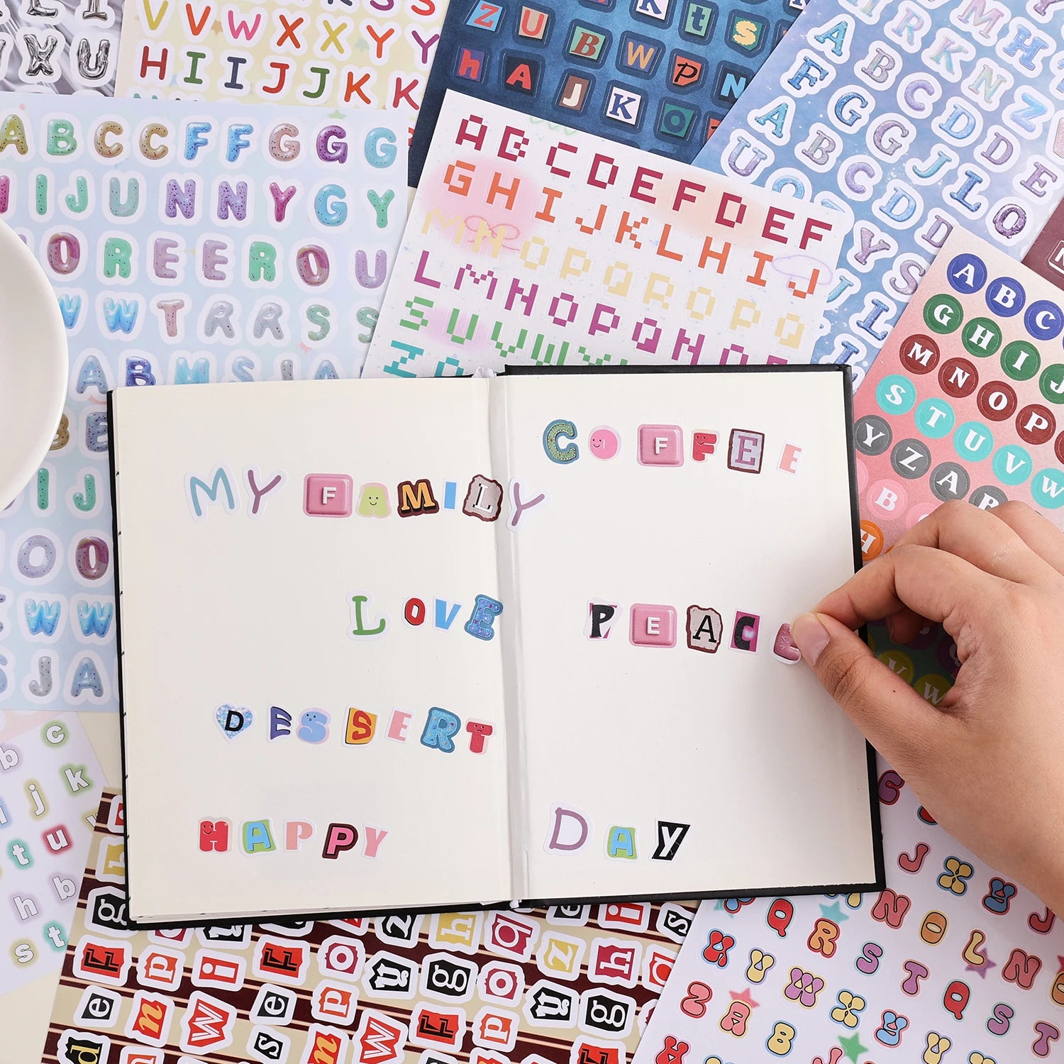 2000+ Pcs Alphabet Sticker for Journaling,Fun & Colorful Craft Letter Stickers for Junk Journal, Scrapbooking Supplies, Ideal