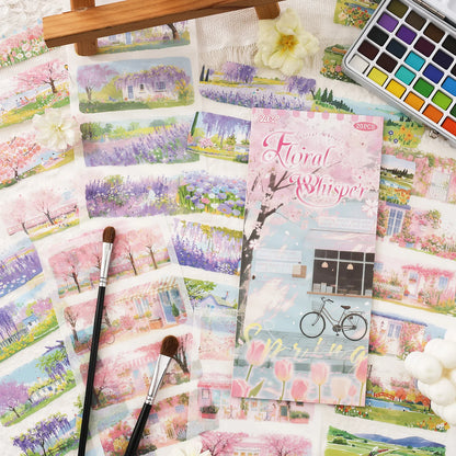 20sheets Four Seasons Scenery Series Ins PET+Washi Dual Material Stickers Book Creative Collage DIY Scrapbook Aesthetic Stick