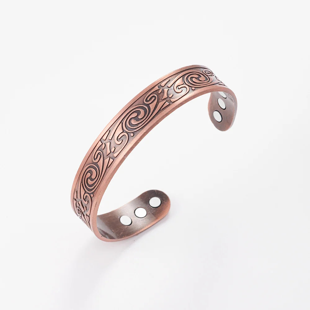 Vintage European and American style magnetic energy wristband bracelet, antique copper magnetic trendy accessory - Style 2
