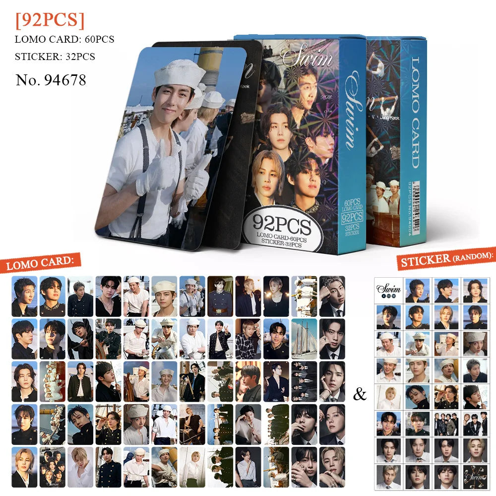 92 Single Small Card New Album Fan Support Photo Cards, Greeting Cards, Journal Stickers, LOMO Card Collectible Gift - green