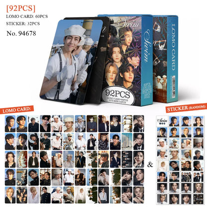 92 Single Small Card New Album Fan Support Photo Cards, Greeting Cards, Journal Stickers, LOMO Card Collectible Gift - green