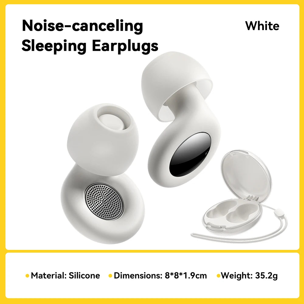 ESSAGER Noise Cancelling Ear Plugs for Sleeping Soft Silicone Sleep Earplugs - white