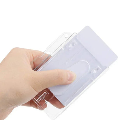 Transparent Cards Slots ID Tag Badge Holder with Badge Reel Cards Storage Organizer Employee Pass Work Card Case Sleeve