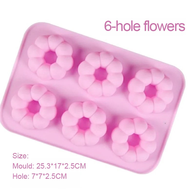 Silicone Donut Maker 3D DIY Baking Pastry Cookie Chocolate Round Molds Muffin Cake Mould Dessert Handmade Kitchen Cooking Too